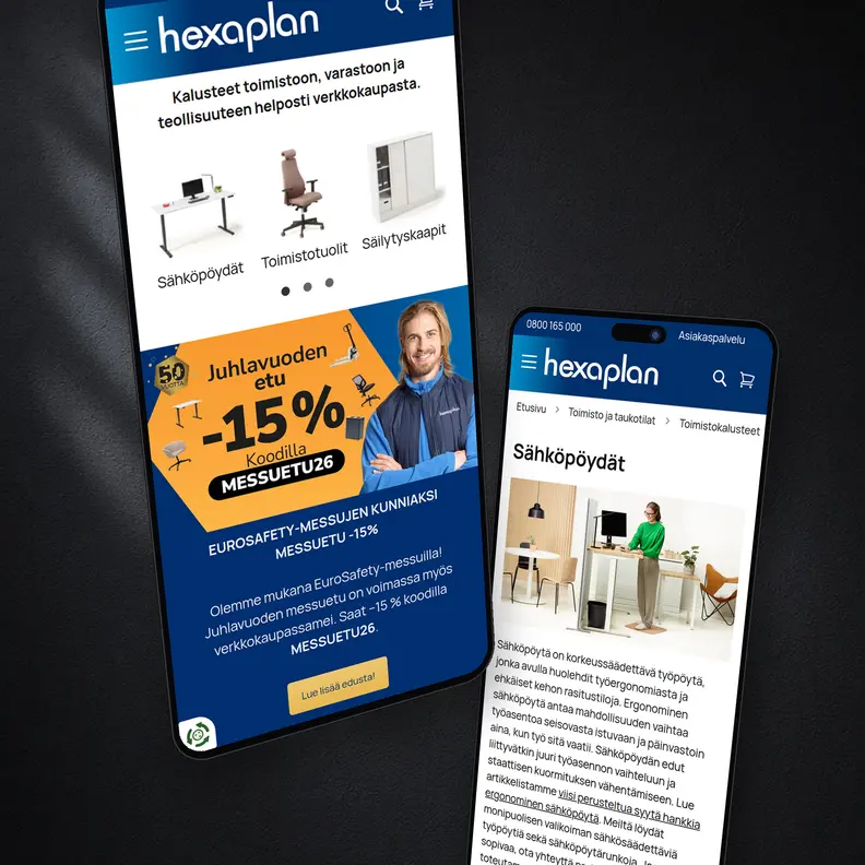 Verkkokauppa tabletilla ja puhelimella